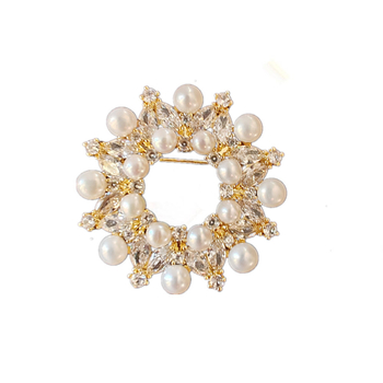 Broșă florală din cupru, finisaj electroplating, accesorii feminine pentru decorare și fixare eșarfă