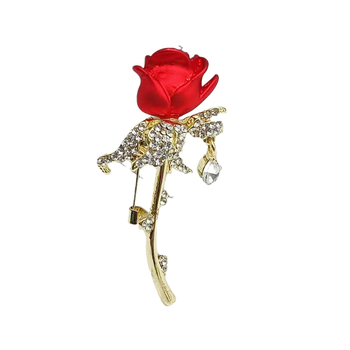 Broșă feminină din aliaj cu diamant, design floral natural, multifuncțională pentru paltoane și costume, iarnă 2023