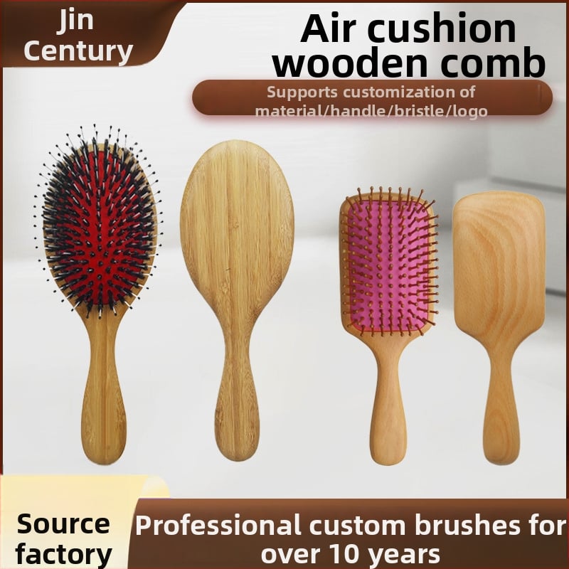 Fából készült masszírozó fésű légrugós párnával – bambusz, Golden Age, Huizhou