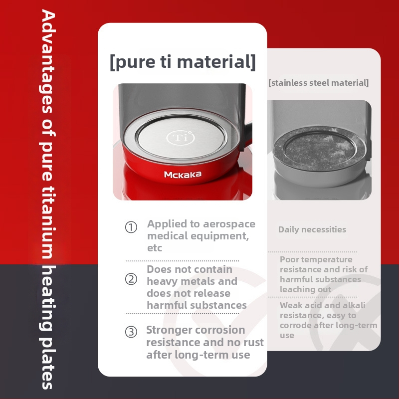 MC-YS Veselības pods ar tīru titāna apkures plāksni, tilpums 1,5–2 L, 800 W, 220 V, skārienvadība