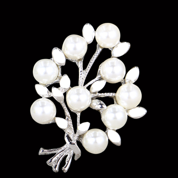 Broșă cu design floral în stil coreean, aliaj cu electroplacare și inserții cu pietre artificiale, unisex