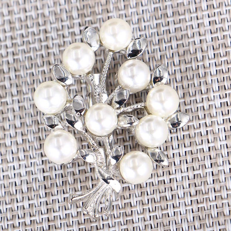 Broșă cu design floral în stil coreean, aliaj cu electroplacare și inserții cu pietre artificiale, unisex