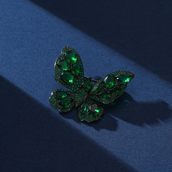 Bakrena broš, korejsko-japanski stil, životinjski motiv, dijamantna obrada