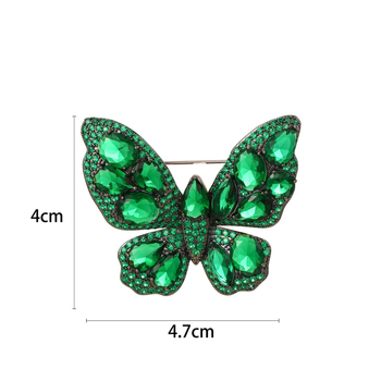 Bakrena broš, korejsko-japanski stil, životinjski motiv, dijamantna obrada