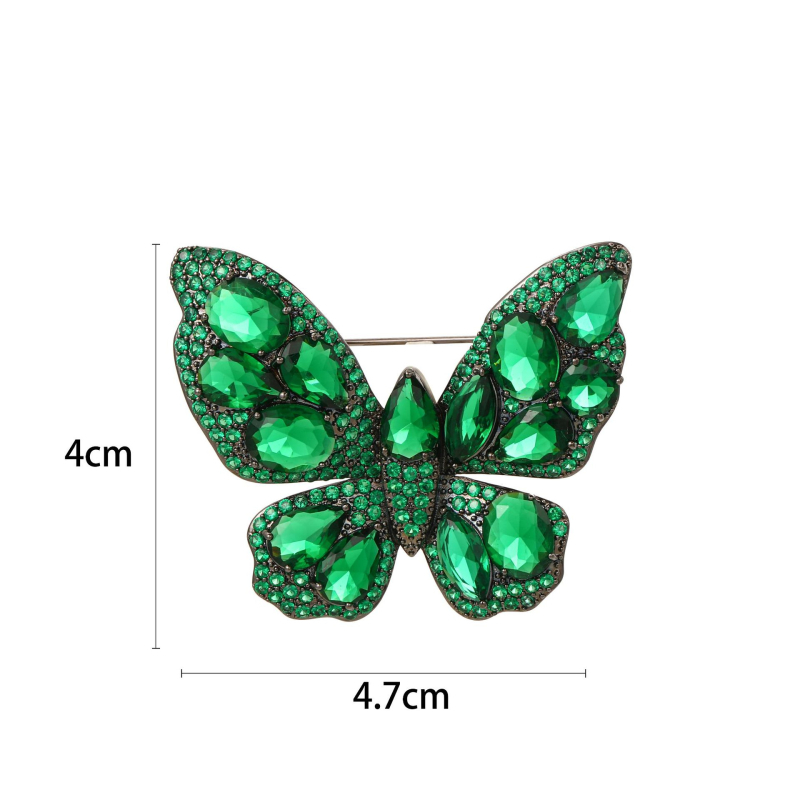 Bakrena broš, korejsko-japanski stil, životinjski motiv, dijamantna obrada