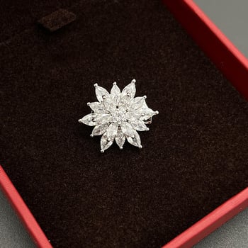 Broșă – stil coreean, design floral, cupru, micro-incrustare, funcție: anti-lumină (Material: Cupru; Stil: Coreean; Design: Floral; Tratament: Micro-incrustare; Funcție: Anti-lumină)