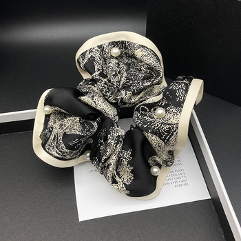 Inel de păr satin cu floare pentru coadă de cal – design original, stil îndrăzneț, finisaj Seiko