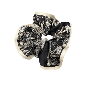 Inel de păr satin cu floare pentru coadă de cal – design original, stil îndrăzneț, finisaj Seiko