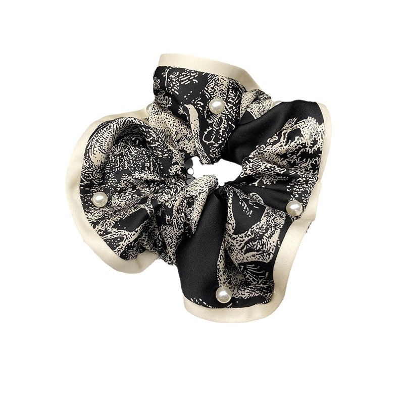 Inel de păr satin cu floare pentru coadă de cal – design original, stil îndrăzneț, finisaj Seiko