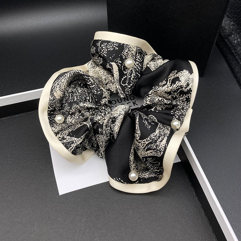 Inel de păr satin cu floare pentru coadă de cal – design original, stil îndrăzneț, finisaj Seiko