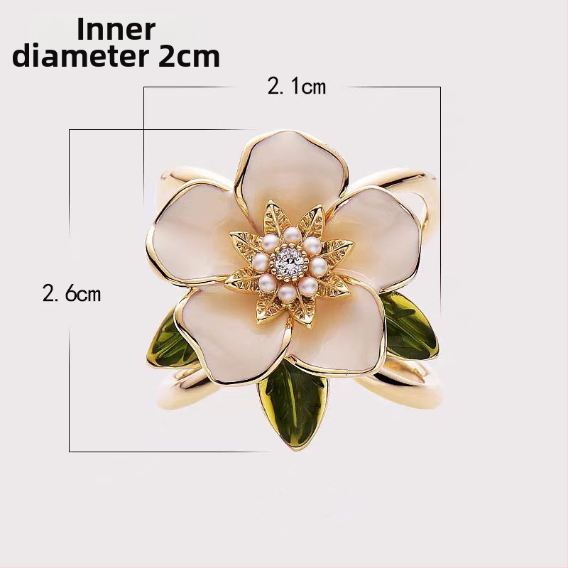 Gardenia pásiková blúzka s kvetinovým dizajnom, japonsko-kórejský štýl, zliatina, diamantová vsadka, olejová kvapka spracovanie, DD0195