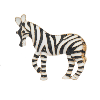 Broșă Zebra din aliaj de zinc cu glazură de picuri de ulei – Muylinda, unisex, stil retro animal decorativ
