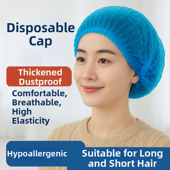 Vienkartinė galvos kepurė, modelis TM, dulkių apsauga, su kvėpavimo angomis, tinkama gamyklai, grožio salonui, maisto pramonei, virtuvei, ligoninei ir laboratorijai