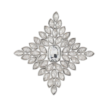 Broșă romb cu strasuri, unisex, stil retro, accesoriu decorativ pentru pulover și eșarfă