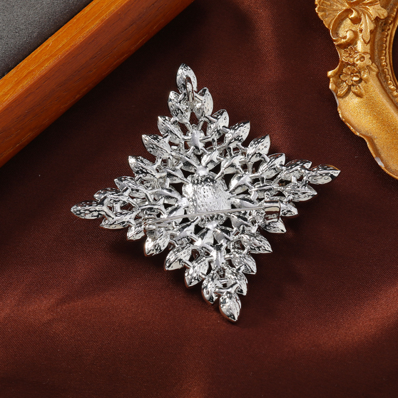 Broșă romb cu strasuri, unisex, stil retro, accesoriu decorativ pentru pulover și eșarfă