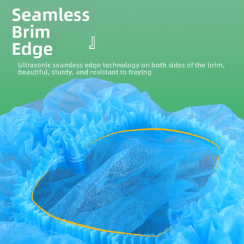 Vienkartinė neaustinės medžiagos kepurė su plaukų tinklu, dulkių apsauga, kvėpuojanti, tinkama gamyklai ir laboratorijai