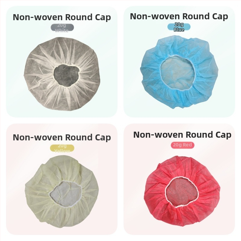 Vienkartinė PP neausta apvali kepurė su kvėpavimo skylutėmis; dulkių ir plaukų apsauga; tinkama maisto pramonės įmonėms ir švarioms patalpoms; 10/20/30 g/m²; 100 vnt pakuotėje.