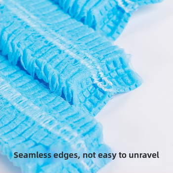 Vienkartinė nedidelė skrybelė iš neaustu audinio apsaugai nuo dulkių ir plaukų, su kvėpuojančiomis skylutėmis, tinkama maisto cechui, pritaikoma, 100 vnt. pakuotėje