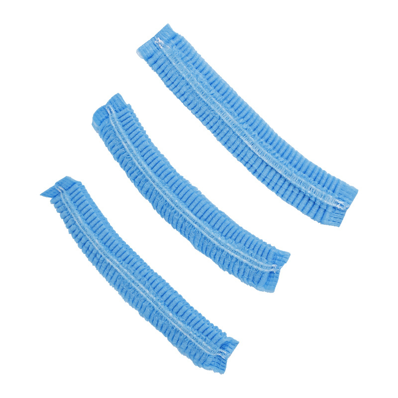 Vienkartinė nedidelė skrybelė iš neaustu audinio apsaugai nuo dulkių ir plaukų, su kvėpuojančiomis skylutėmis, tinkama maisto cechui, pritaikoma, 100 vnt. pakuotėje