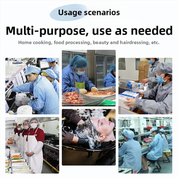 Vienkartinė galvos uždanga maisto pramonei – kvėpuojamos angos, modelis Re004, Nacionalinis standartas, dulkių apsauga ir plaukų fiksavimas, tinkama dulkėtoms dirbtuvėms ir maitinimui.