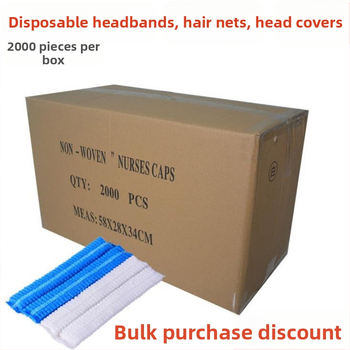 Vienkartinė plaukų skara iš netikto audinio, juostinės formos, kvėpuojanti, apsaugo nuo dulkių ir aliejų garų, tinkama maisto gamybai ir virtuvėms, sutirštinta