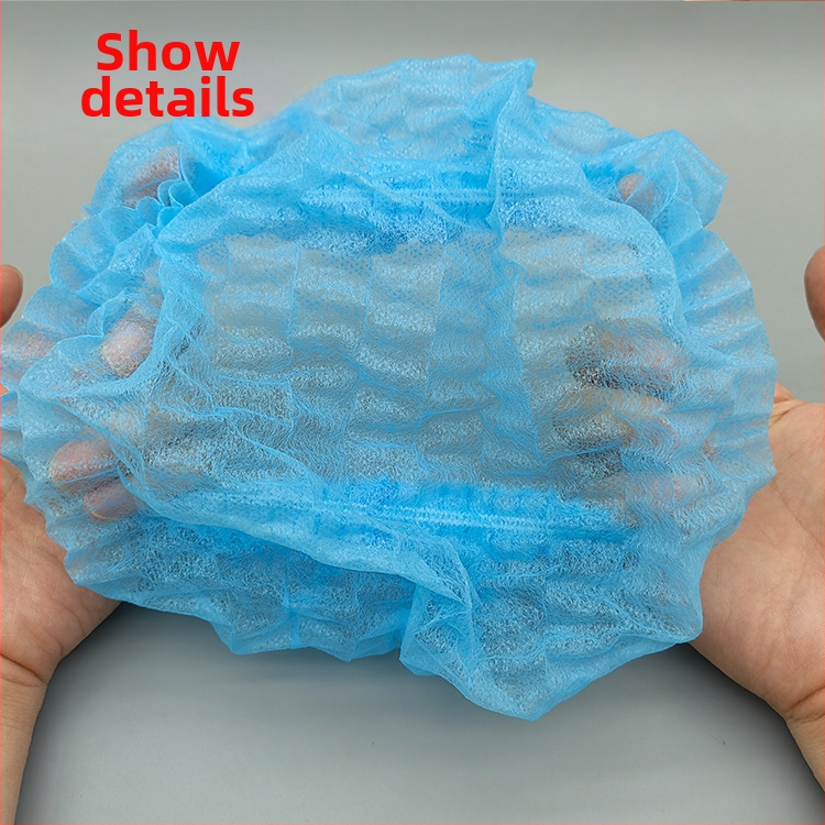 Vienkartinė plaukų skara iš netikto audinio, juostinės formos, kvėpuojanti, apsaugo nuo dulkių ir aliejų garų, tinkama maisto gamybai ir virtuvėms, sutirštinta