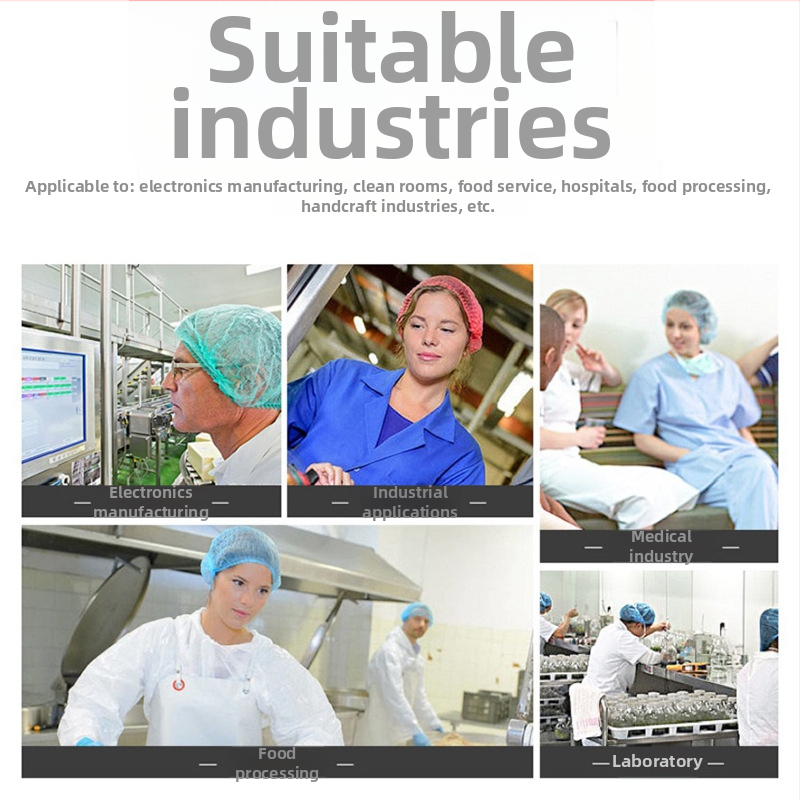 Vienkartinė neaustinės medžiagos skrybėlė maisto pramonei: dulkių atsparumas, alyvos atsparumas, dūmų atsparumas ir plaukų apsauga, su oro angomis (GB/T26572-2011)