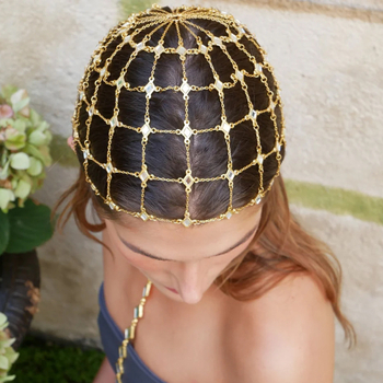 Hajlánc strasszokkal, áttört hálós mintával, ötvözet, gyémántos feldolgozás, nőknek, őszi 2025, kód Ylj2025102201