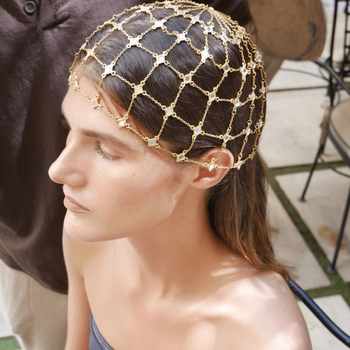 Hajlánc strasszokkal, áttört hálós mintával, ötvözet, gyémántos feldolgozás, nőknek, őszi 2025, kód Ylj2025102201