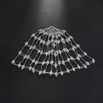 Hajlánc strasszokkal, áttört hálós mintával, ötvözet, gyémántos feldolgozás, nőknek, őszi 2025, kód Ylj2025102201