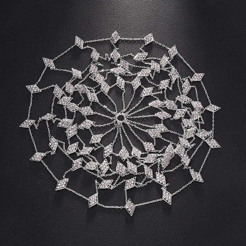 Hajlánc strasszokkal, áttört hálós mintával, ötvözet, gyémántos feldolgozás, nőknek, őszi 2025, kód Ylj2025102201