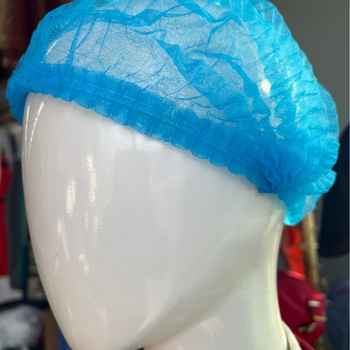 Vienkartinė bar kepurė iš neausta audinio, dulkių ir aliejų garų apsauga, su juostele įdaila, kvėpavimo angos