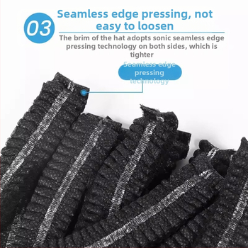 Vienkartinė kepurė virėjams iš nepluošto audinio su krašteliu, kvėpuojanti, skirta vidaus naudojimui