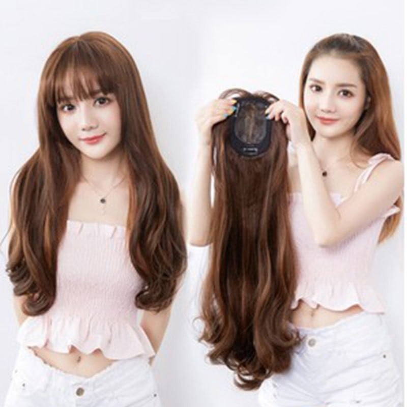 Перука за обем на короната, корейски стил дълги големи вълни и къдрици (TD01, високотемпературна тел, механизъм, обем, не се боядисва и не се пермва)