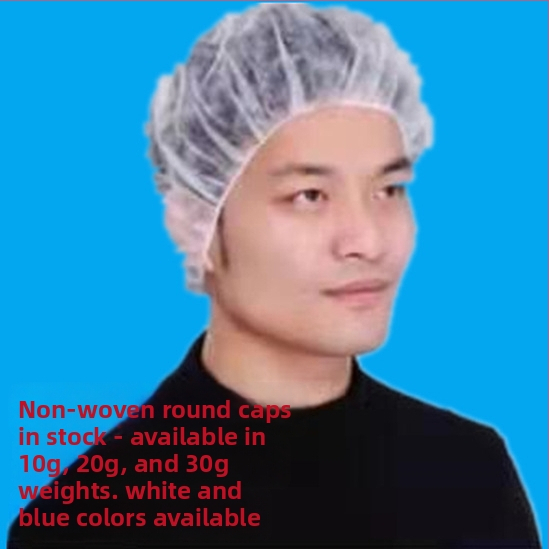 Vienkartinė apsauginė apvali kepurė iš neausto audinio, dulkių ir plaukų iškritimo apsauga, plaukų tinklo kepurė su kvėpuojančiais atvirumais, skirta elektronikos, maisto pramonės, tekstilės, ligoninių ir viešbučių virtuvėms