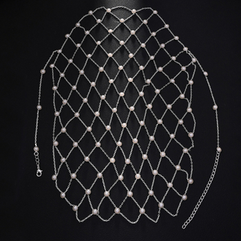 Hajlánc hálós gyöngyökkel, vintage stílusú ötvözetből, kézzel készített, nőknek, Fj1792