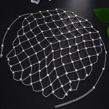 Hajlánc hálós gyöngyökkel, vintage stílusú ötvözetből, kézzel készített, nőknek, Fj1792