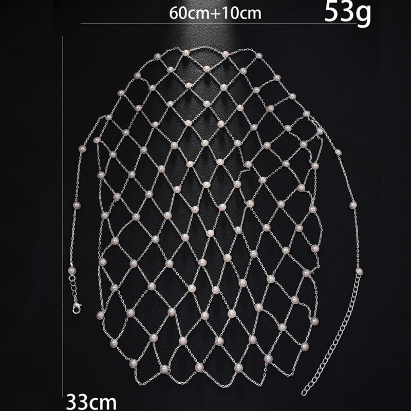 Hajlánc hálós gyöngyökkel, vintage stílusú ötvözetből, kézzel készített, nőknek, Fj1792