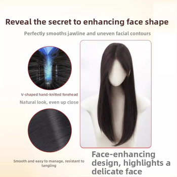 Parochňa pre ženy – dlhé rovné vlasy, ručne tkaná čipka, neviditeľný horný kryt, vlákna odolné voči teplu