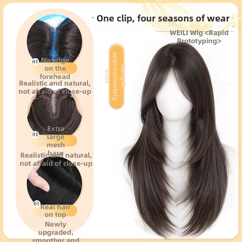 Príčesok – rovný, s výraznou koronou a objemným vzhľadom; čiastočne ručne pletený, zmiešané hodvábne vlákna; nie je vhodný na farbenie ani na natáčanie.