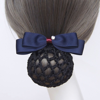 Női hajkiegészítő, kézzel készített, egyszerű stílusú, kristályos masnival és hálós zsebbel, poliészter anyag, tavasz 2025