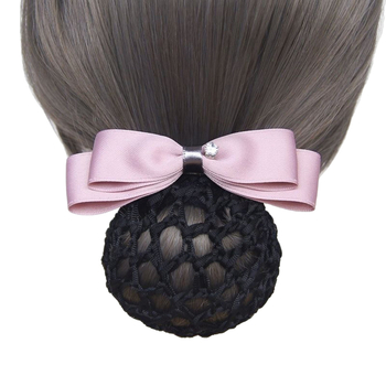 Női hajkiegészítő, kézzel készített, egyszerű stílusú, kristályos masnival és hálós zsebbel, poliészter anyag, tavasz 2025