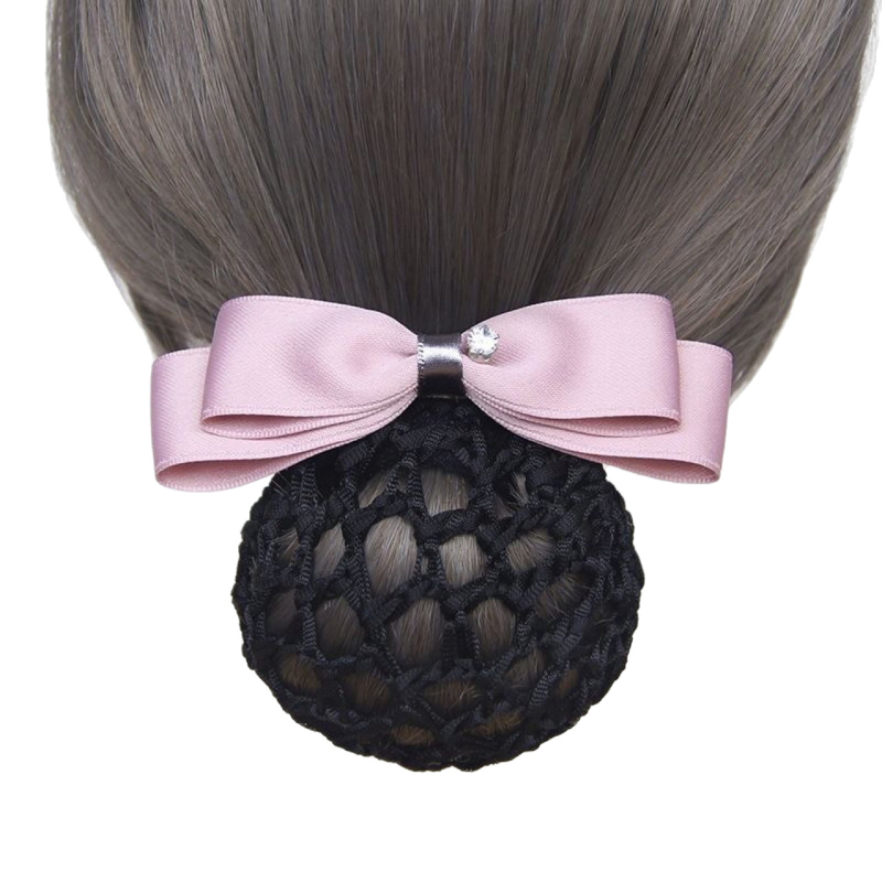 Női hajkiegészítő, kézzel készített, egyszerű stílusú, kristályos masnival és hálós zsebbel, poliészter anyag, tavasz 2025