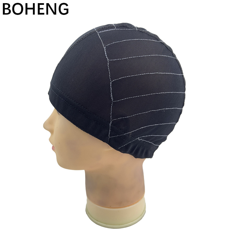 Boheng Pălărie de păr din plasă SN-0075 – respirabilă, 13x4 cu înaltă elasticitate, design frontal în V, stil exotic, nu este potrivit pentru vopsire cu temperatură înaltă