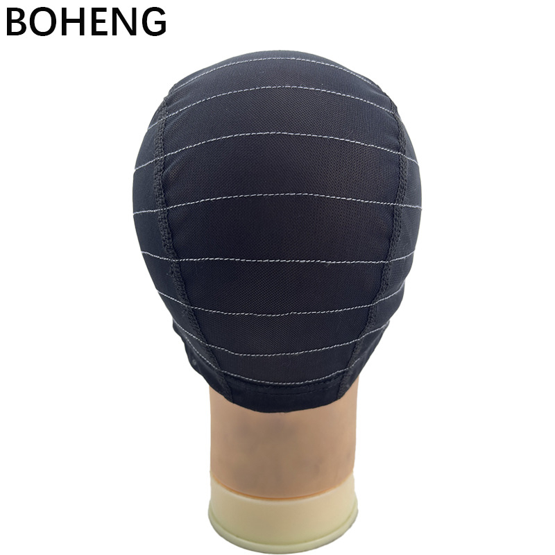 Boheng Pălărie de păr din plasă SN-0075 – respirabilă, 13x4 cu înaltă elasticitate, design frontal în V, stil exotic, nu este potrivit pentru vopsire cu temperatură înaltă