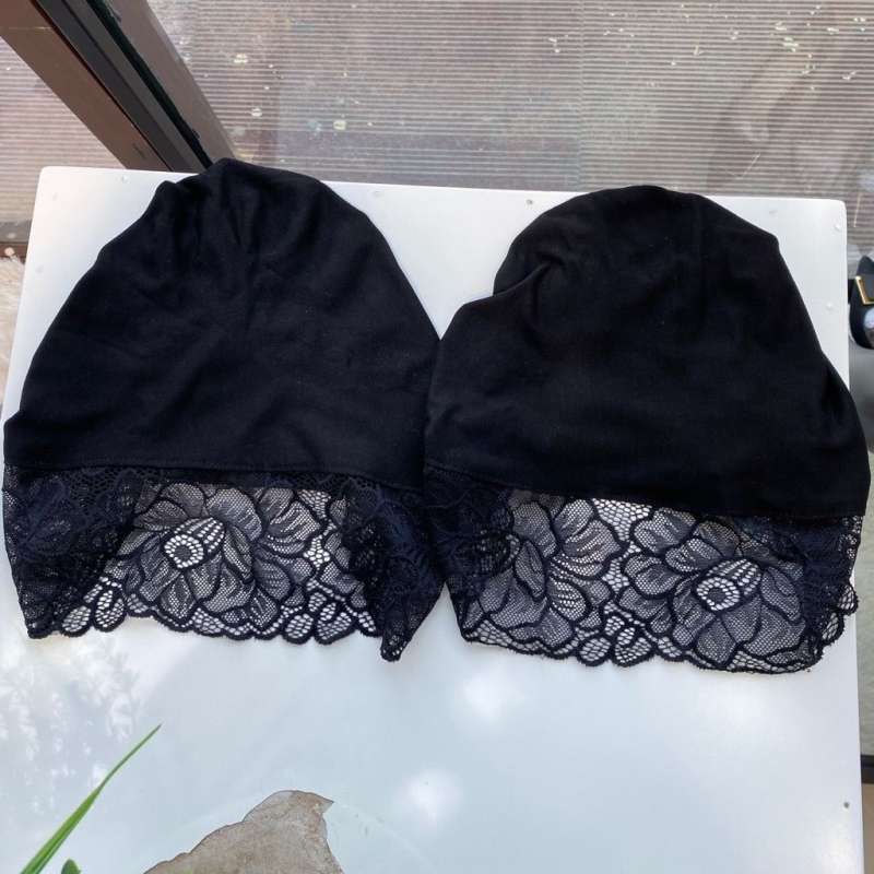 Șapcă pentru păr pentru chimioterapie - subțire de vară, cu margine dantelată, poliester, stil simplu, feminin, imprimare, vara 2025