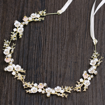 Traka za kosu s cvjetnim kristalima – korejski stil (Style: Korean; Kind: Headband; Styling: Flowers; Packaging: Independent packaging; Customization: Yes)