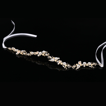 Traka za kosu s cvjetnim kristalima – korejski stil (Style: Korean; Kind: Headband; Styling: Flowers; Packaging: Independent packaging; Customization: Yes)
