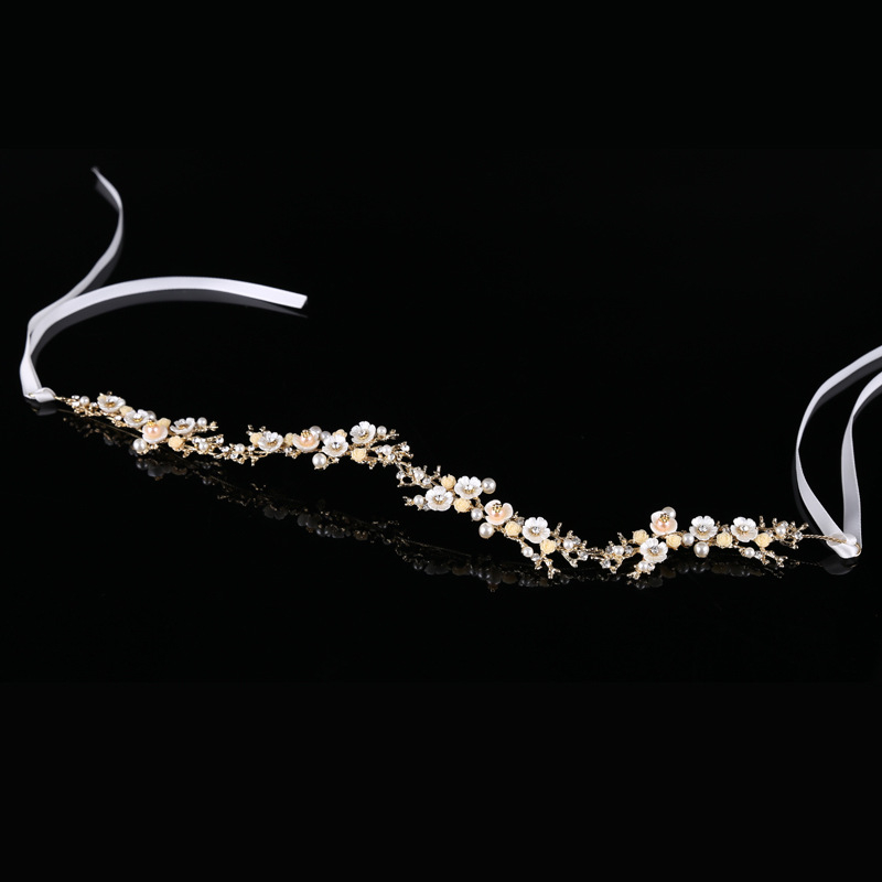 Traka za kosu s cvjetnim kristalima – korejski stil (Style: Korean; Kind: Headband; Styling: Flowers; Packaging: Independent packaging; Customization: Yes)