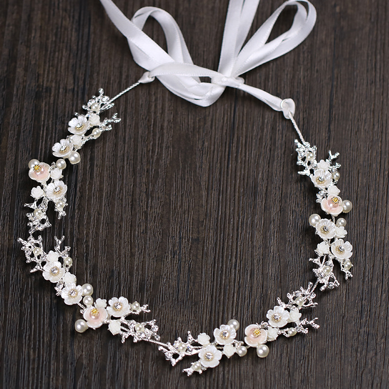Traka za kosu s cvjetnim kristalima – korejski stil (Style: Korean; Kind: Headband; Styling: Flowers; Packaging: Independent packaging; Customization: Yes)